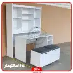 میز تحریر مدرن به همراه کتابخانه و صندلی چرخ دار