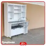 میز تحریر مدرن به همراه کتابخانه و صندلی چرخ دار