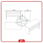 ست میز اداری مدرن به همراه فایل اداری،کتابخانه و میز عسلی